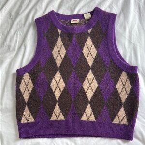 Levi's Purple Argyle Knit Tank Top